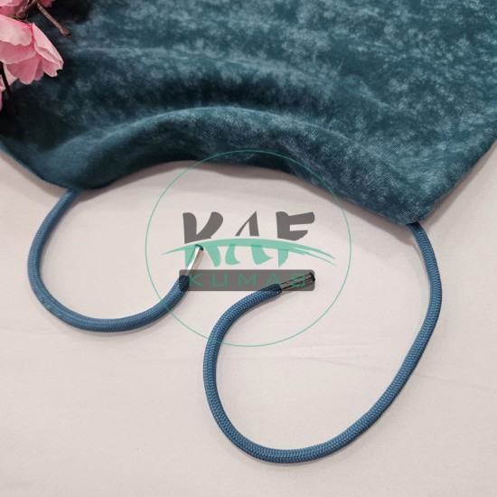 Özel Gümüş Renk Uçlamalı 125 cm İndigo Kordon Bağcık | Sweatshirt-Eşofman İpi 1 Adet