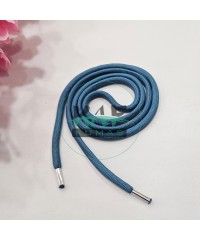 Özel Gümüş Renk Uçlamalı 125 cm İndigo Kordon Bağcık | Sweatshirt-Eşofman İpi 1 Adet