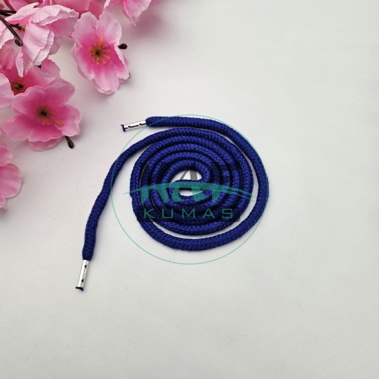 Özel Gümüş Renk Uçlamalı 125 cm Saks Mavi Kordon Bağcık | Sweatshirt-Eşofman İpi 1 Adet