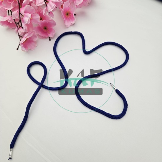 Özel Gümüş Renk Uçlamalı 125 cm Saks Mavi Kordon Bağcık | Sweatshirt-Eşofman İpi 1 Adet