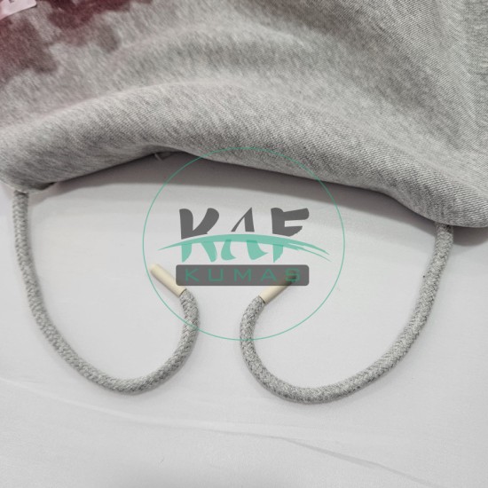 Özel Uçlamalı 115 cm Gri Kordon Bağcık | Sweatshirt-Eşofman İpi 1 Adet