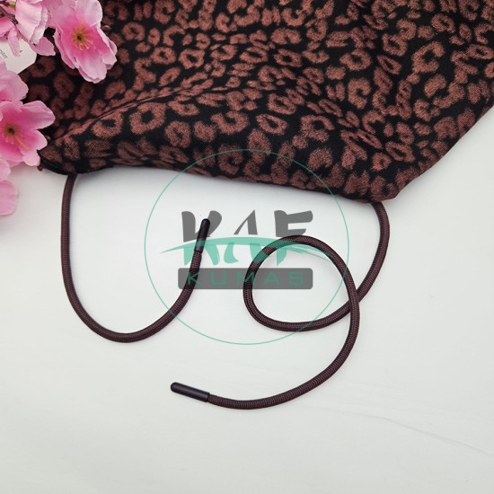 Özel Uçlamalı 117 cm Kahverengi Kordon Bağcık | Sweatshirt-Eşofman İpi 1 Adet