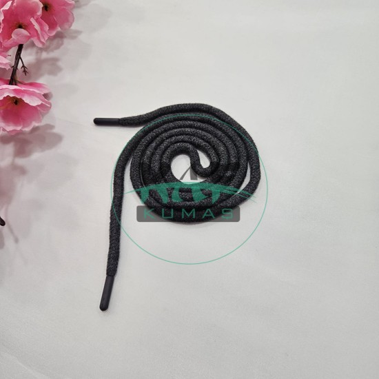 Özel Uçlamalı 120 cm Koyu Gri Kordon Bağcık | Sweatshirt-Eşofman İpi 1 Adet
