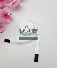 Özel Siyah Sakız Uçlamalı 115 cm Beyaz Kordon Bağcık | Sweatshirt-Eşofman İpi 1 Adet