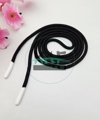 Özel Beyaz Sakız Uçlamalı 138 cm Siyah Kordon Bağcık | Sweatshirt-Eşofman İpi 1 Adet