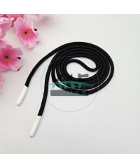 Özel Beyaz Sakız Uçlamalı 138 cm Siyah Kordon Bağcık | Sweatshirt-Eşofman İpi 1 Adet