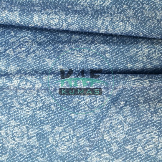 Likralı Dokuma Kumaş | Denim Gül Likralı Dokuma Kumaş | Denim Gül