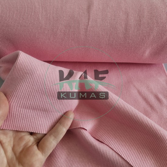 Penye Üstü Fırçalı Ribana Kumaş | Pembe Penye Üstü Fırçalı Ribana Kumaş | Pembe
