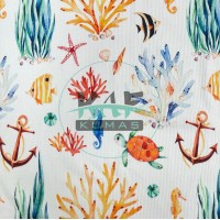 Okyanus Desenli Kaşkorse Kumaş