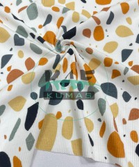 Renkli Noktalar Desenli Kaşkorse Kumaş