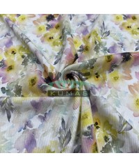 Renkli Çiçek Baskılı Kaşkorse Kumaş