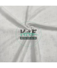 Delikli Ribana Kumaş | 100% Pamuk | Beyaz Kelebek Delikli Ribana Kumaş | 100% Pamuk | Beyaz Kelebek