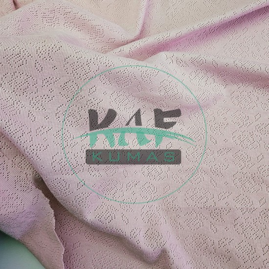 Gül Kurusu Delikli Pointelle Ribana Kumaş | 100% Pamuk | Gül