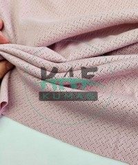 Gül Kurusu Delikli Pointelle Ribana Kumaş | 100% Pamuk | Çapraz Çizgili