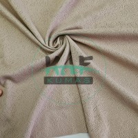 Kahverengi Delikli Pointelle Ribana Kumaş | 100% Pamuk | Gül