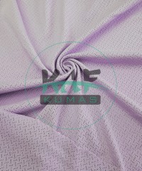 Lavanta Delikli Pointelle Ribana Kumaş | 100% Pamuk | Çapraz Çizgili