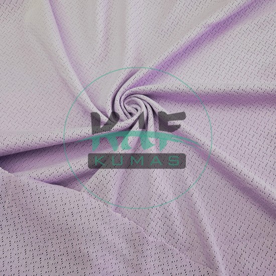 Lavanta Delikli Pointelle Ribana Kumaş | 100% Pamuk | Çapraz Çizgili