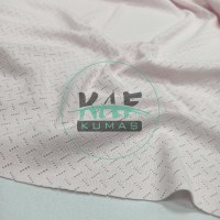 Delikli Pointelle Ribana Kumaş | 100% Pamuk | Pembe Çapraz Çizgi Delikli Pointelle Ribana Kumaş | 100% Pamuk | Pembe Çapraz Çizgi