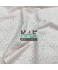 Delikli Ribana Kumaş | 100% Pamuk | Pembe Çiçek Delikli Ribana Kumaş | 100% Pamuk | Pembe Çiçek