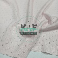 Delikli Pointelle Ribana Kumaş | 100% Pamuk | Pembe Kristal Delikli Pointelle Ribana Kumaş | 100% Pamuk | Pembe Kristal