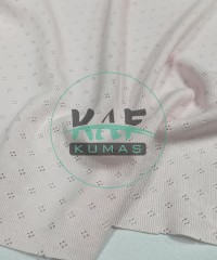 Delikli Pointelle Ribana Kumaş | 100% Pamuk | Pembe Kristal Delikli Pointelle Ribana Kumaş | 100% Pamuk | Pembe Kristal
