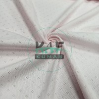 Delikli Pointelle Ribana Kumaş | 100% Pamuk | Pembe Kristal Delikli Pointelle Ribana Kumaş | 100% Pamuk | Pembe Kristal