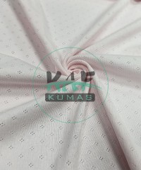 Delikli Pointelle Ribana Kumaş | 100% Pamuk | Pembe Kristal Delikli Pointelle Ribana Kumaş | 100% Pamuk | Pembe Kristal