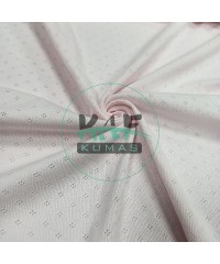 Delikli Pointelle Ribana Kumaş | 100% Pamuk | Pembe Kristal