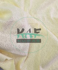 Sarı Delikli Pointelle Ribana Kumaş | 100% Pamuk | Gül