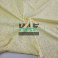 Sarı Delikli Pointelle Ribana Kumaş | 100% Pamuk | Gül