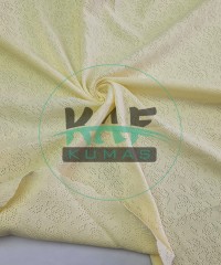 Sarı Delikli Pointelle Ribana Kumaş | 100% Pamuk | Gül