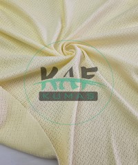 Sarı Delikli Pointelle Ribana Kumaş | 100% Pamuk | Çapraz Çizgili