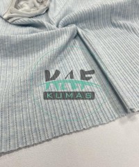 Pamuklu Pointelle Kaşkorse Kumaş | Mavi Melanj