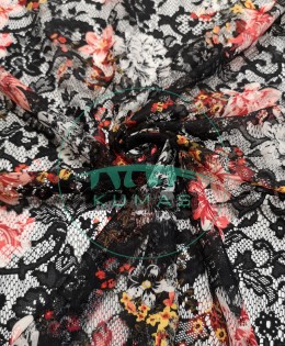 Baskılı Dantel Kumaş