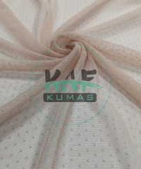 Küçük Puantiyeli Tül Kumaş | Pudra Küçük Puantiyeli Tül Kumaş | Pudra