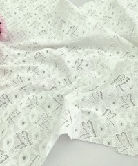 Ekru Brode (Nakışlı) Pamuk Vual Kumaş | Desen 1 Ekru Brode (Nakışlı) Pamuk Vual Kumaş | Desen 1