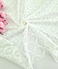 Ekru Brode (Nakışlı) Pamuk Vual Kumaş | Desen 4 Ekru Brode (Nakışlı) Pamuk Vual Kumaş | Desen 4