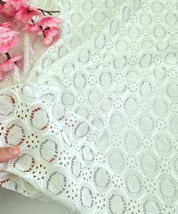 Ekru Brode (Nakışlı) Pamuk Vual Kumaş | Desen 4 Ekru Brode (Nakışlı) Pamuk Vual Kumaş | Desen 4