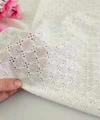 Ekru Brode (Nakışlı) Pamuk Vual Kumaş | Desen 5 Ekru Brode (Nakışlı) Pamuk Vual Kumaş | Desen 5