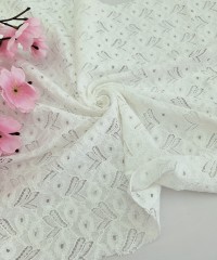 Ekru Brode (Nakışlı) Pamuk Vual Kumaş | Desen 1 Ekru Brode (Nakışlı) Pamuk Vual Kumaş | Desen 1