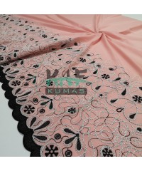 Brodeli (Nakışlı) Pamuk Vual Kumaş | Pudra 17191_2