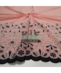 Brodeli (Nakışlı) Pamuk Vual Kumaş | Pudra 17191_2
