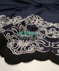 Brode (Nakışlı) Pamuk Vual Kumaş | Lacivert 17215_2  Brode (Nakışlı) Pamuk Vual Kumaş | Lacivert 17215_2