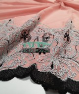 Brode (Nakışlı) Pamuk Vual Kumaş | Pudra 17215_2