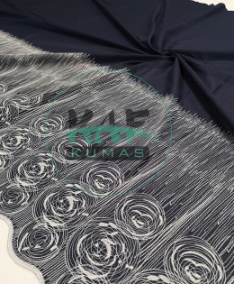 Brode (Nakışlı) Pamuk Vual Kumaş |Lacivert 4884_1