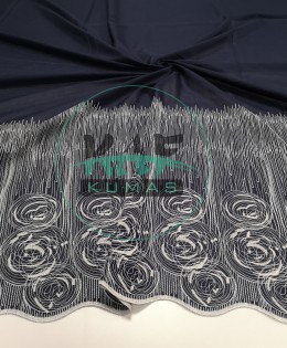 Brode (Nakışlı) Pamuk Vual Kumaş |Lacivert 4884_1