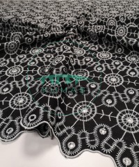 Brode (Nakışlı) Pamuk Vual Kumaş | Siyah 4933 Brode (Nakışlı) Pamuk Vual Kumaş | Siyah 4933