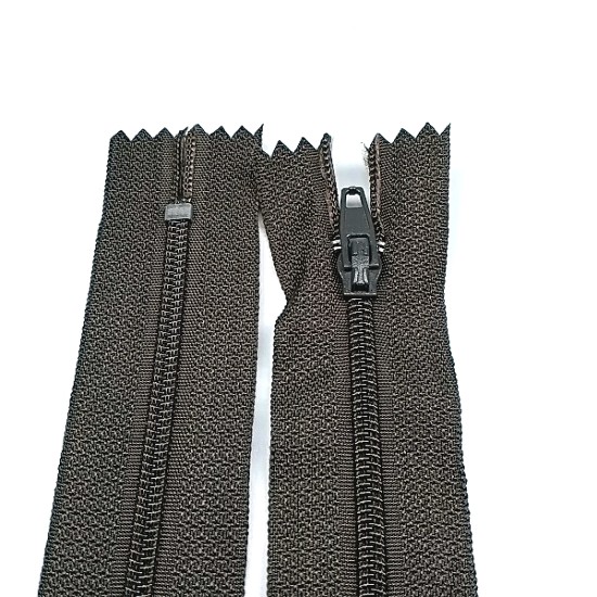Pantolon Fermuarı | Kemik Fermuar Uzunluk: 16 cm Koyu Kahverengi