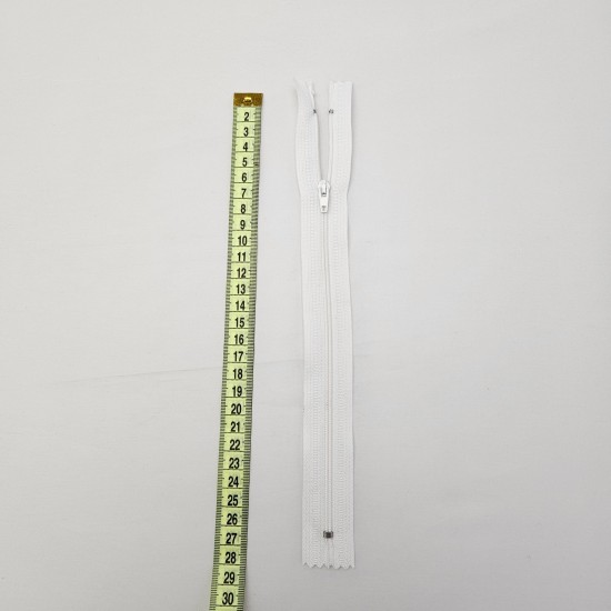 Kemik Fermuar Uzunluk: 18 cm Beyaz