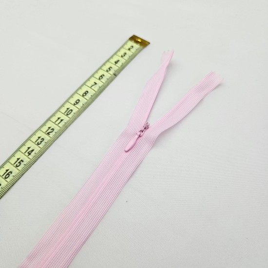 Gizli Fermuar | Uzunluk: 40 cm | Bebe Pembe